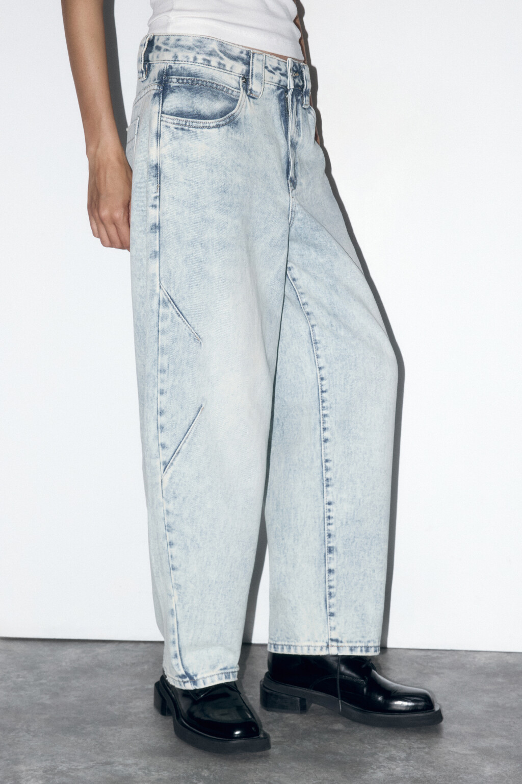 Джинсы barrel fit со средней посадкой - цвет синий - 3