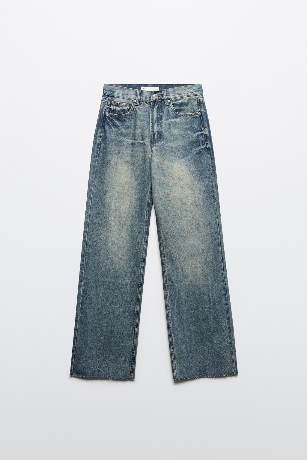 Джинсы прямые с высокой посадкой - цвет бордовый - 8