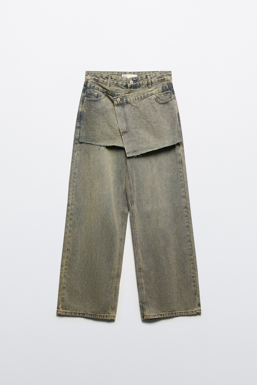 Джинсы широкие с имитацией юбки - цвет бордовый - 8