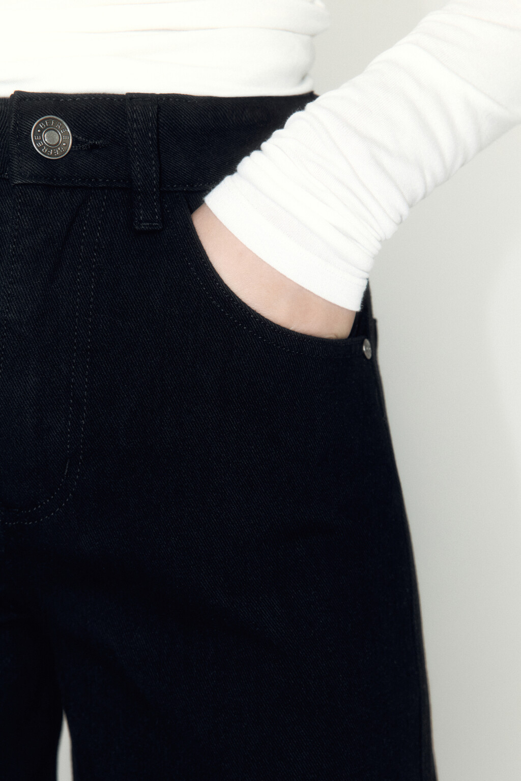 Джинсы cargo fit широкие с высокой посадкой - цвет черный - 7