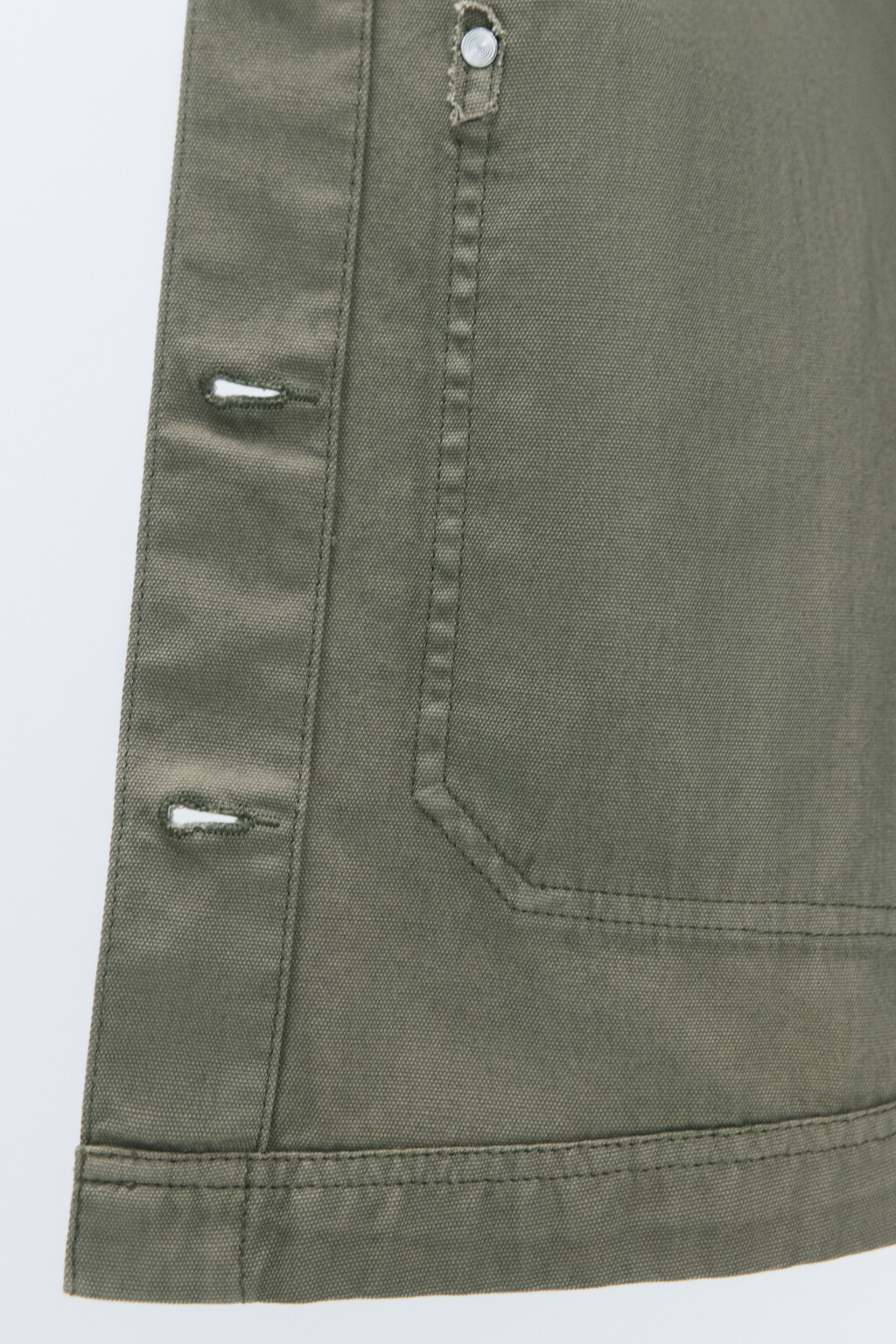 Рубашка джинсовая прямая с накладными карманами - цвет зеленый - 9