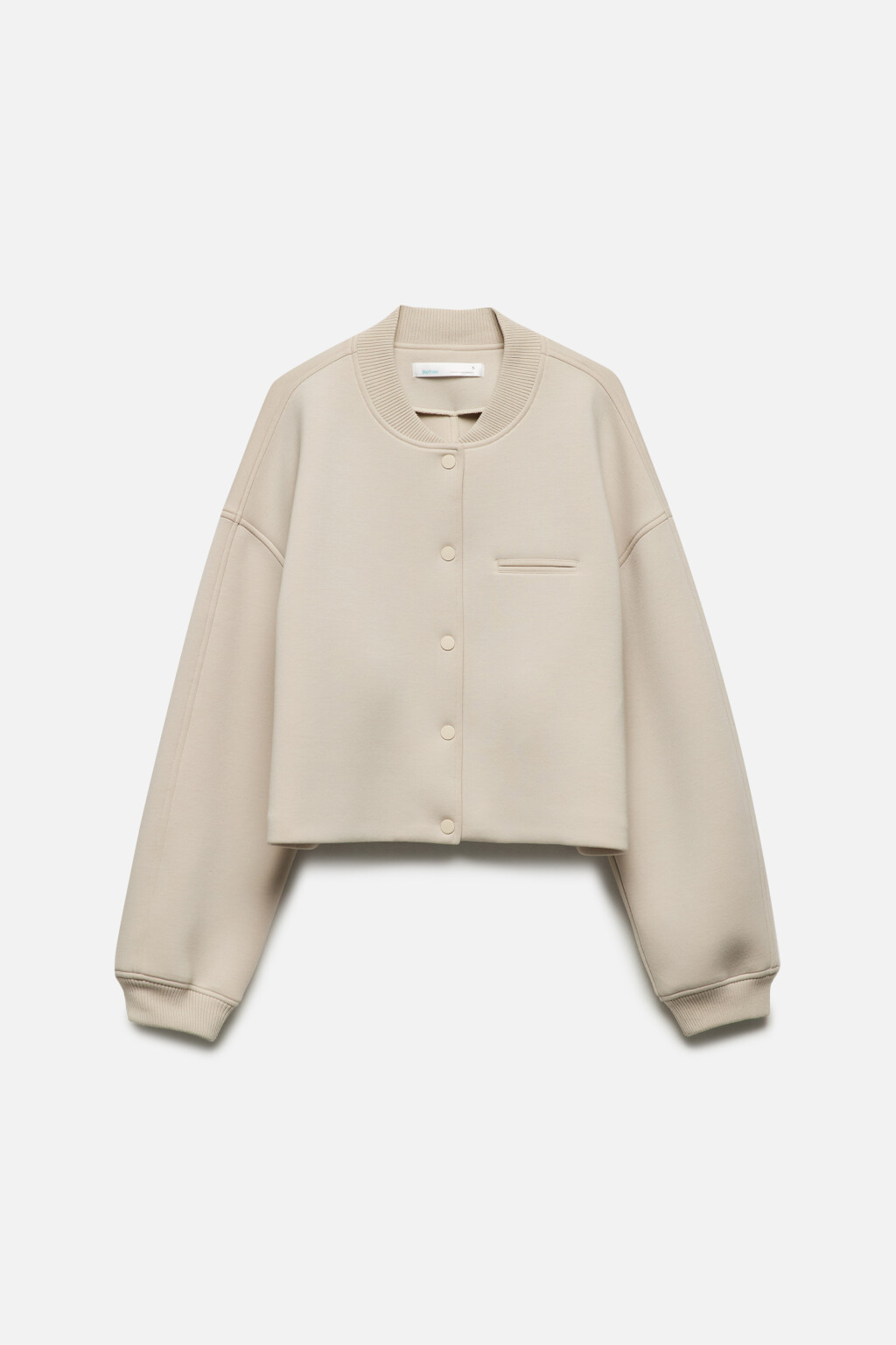Жакет-бомбер укороченный с объемными рукавами - цвет бежевый - 9