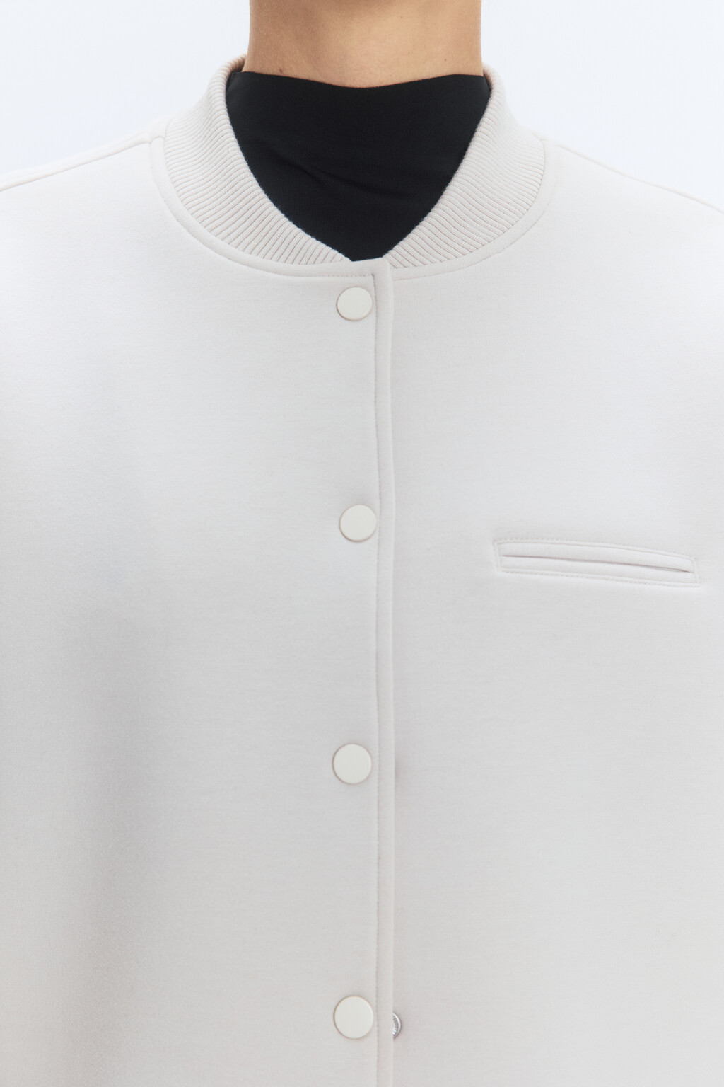 Жакет-бомбер укороченный с объемными рукавами - цвет бежевый - 7