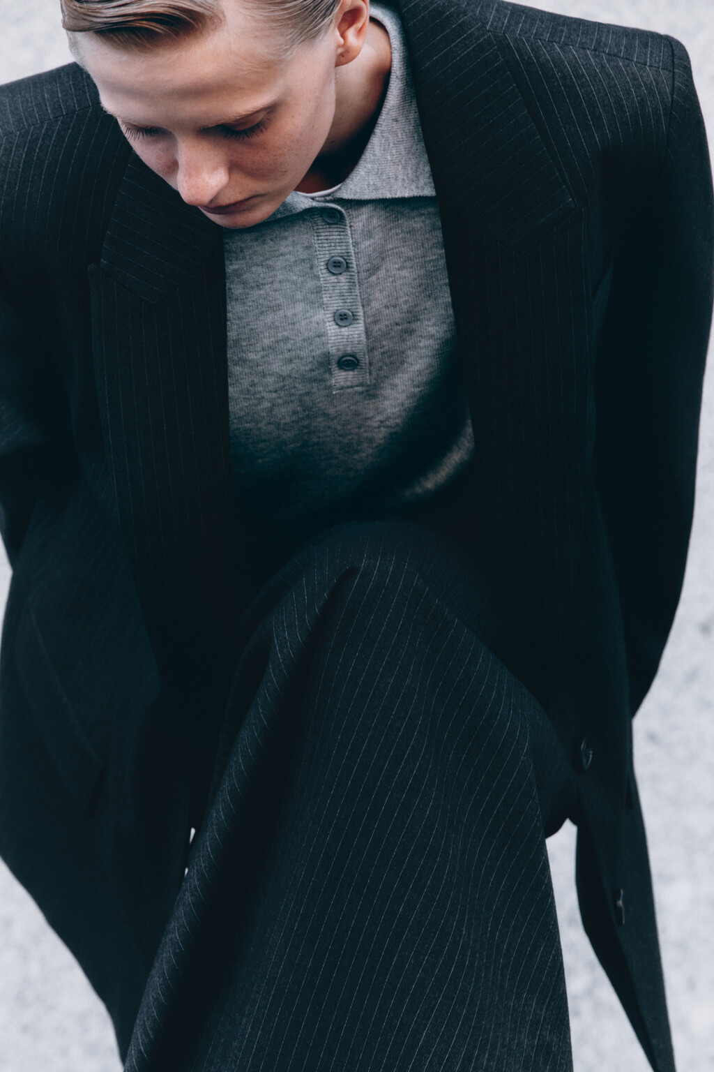 Пиджак однобортный в полоску - цвет серый - 11