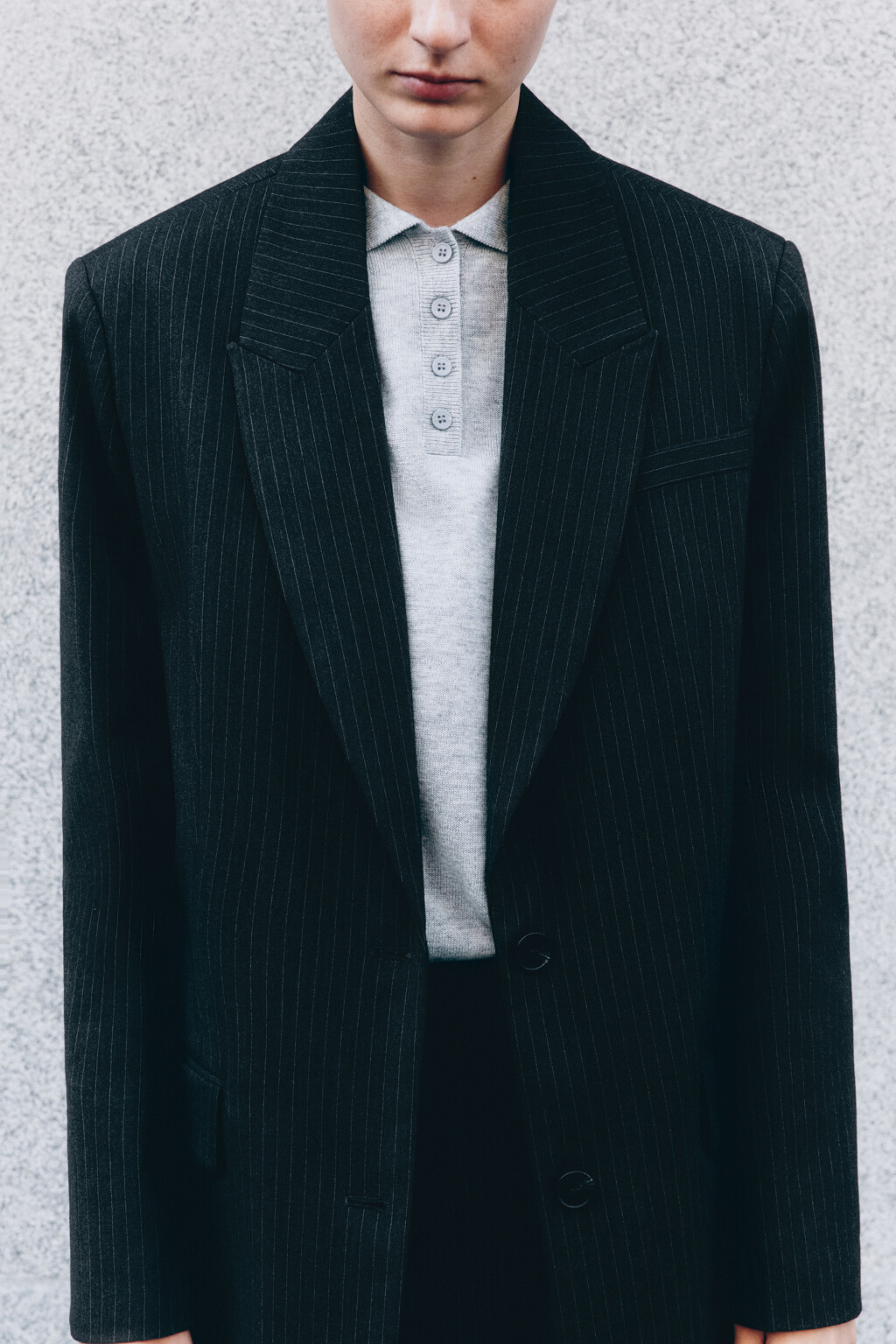 Пиджак однобортный в полоску - цвет серый - 12