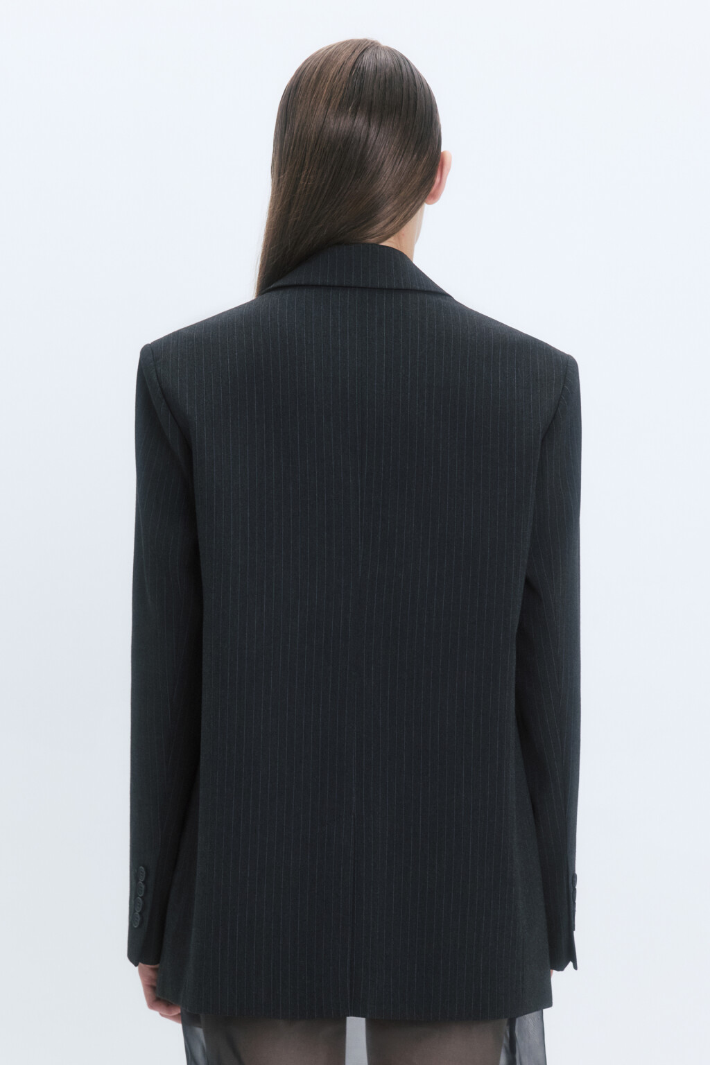 Пиджак однобортный в полоску - цвет серый - 5