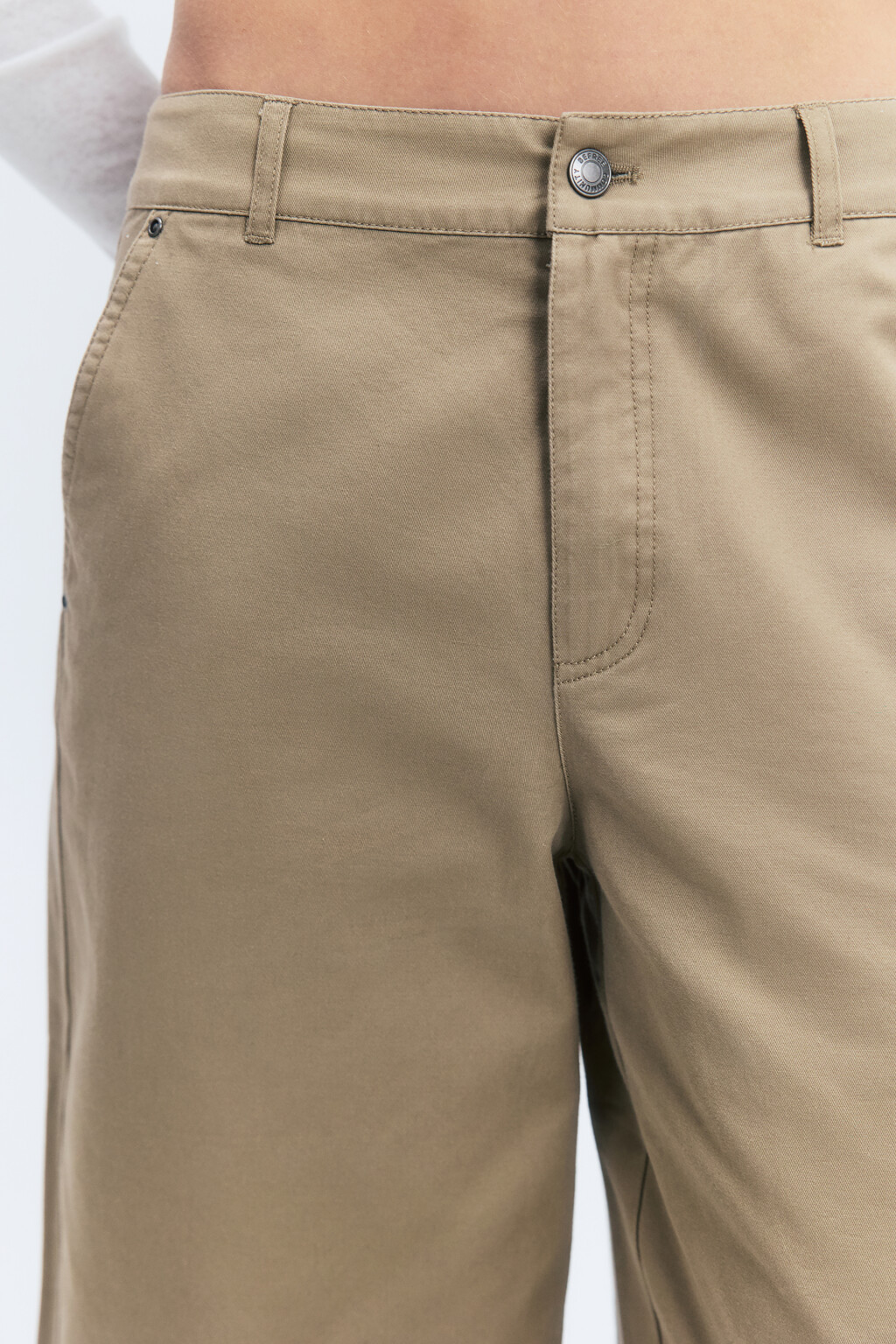 Брюки-чинос хлопковые с низкой посадкой - цвет бежевый - 6