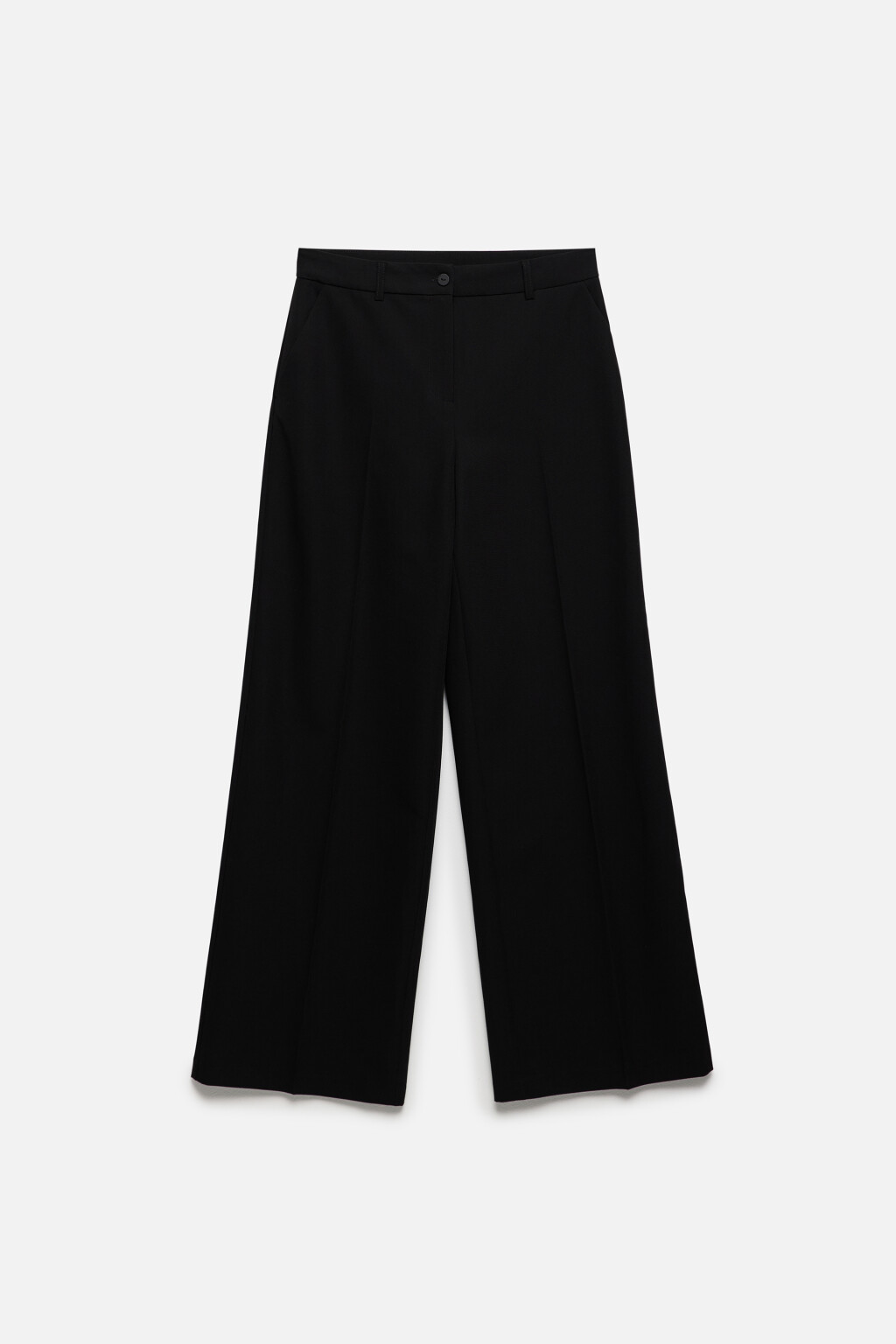 Брюки широкие костюмные с высокой посадкой - цвет черный - 9
