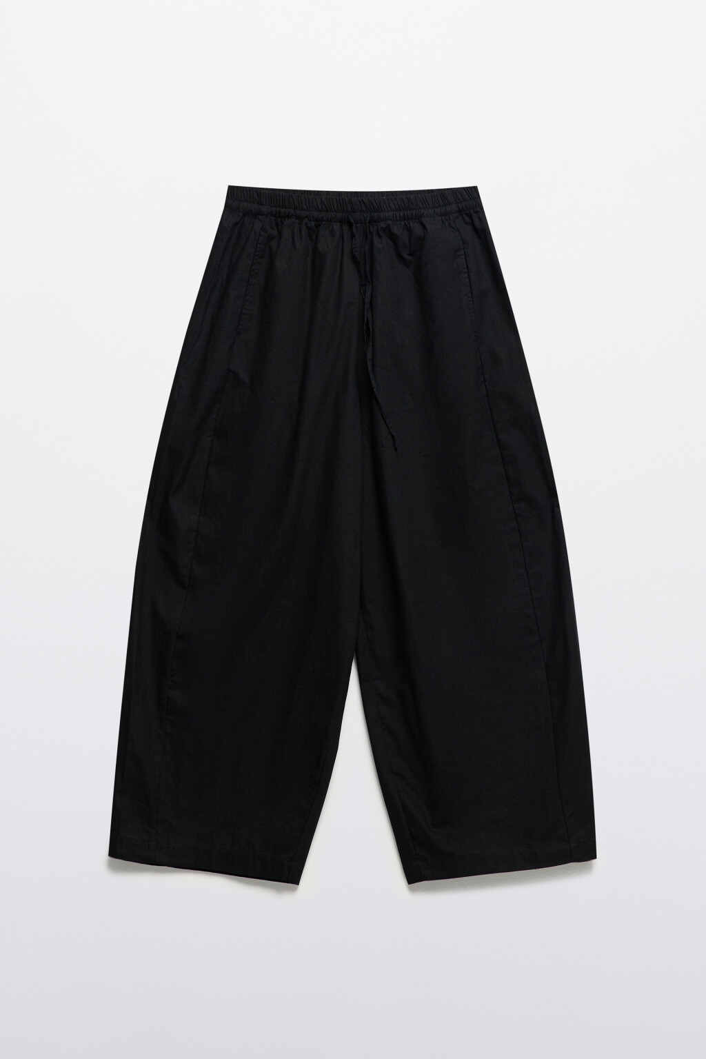 Брюки широкие с поясом на завязках - цвет черный - 8
