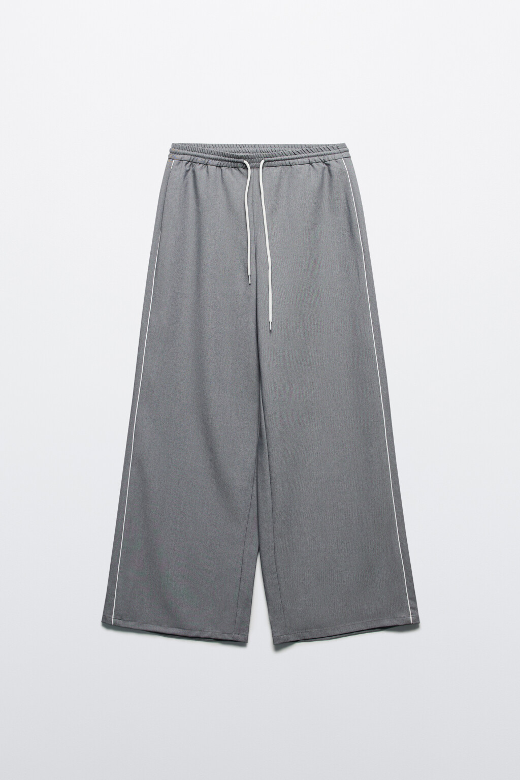 Брюки широкие с тонкими лампасами - цвет серый - 8