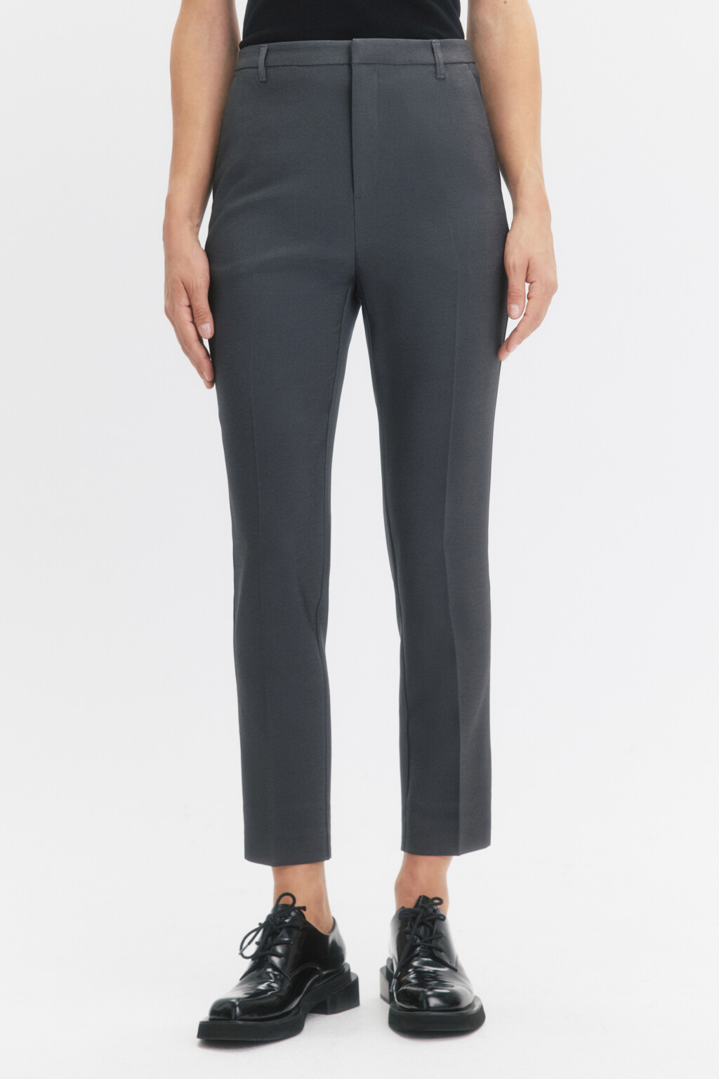 Брюки облегающие с высокой посадкой - цвет серый - 2