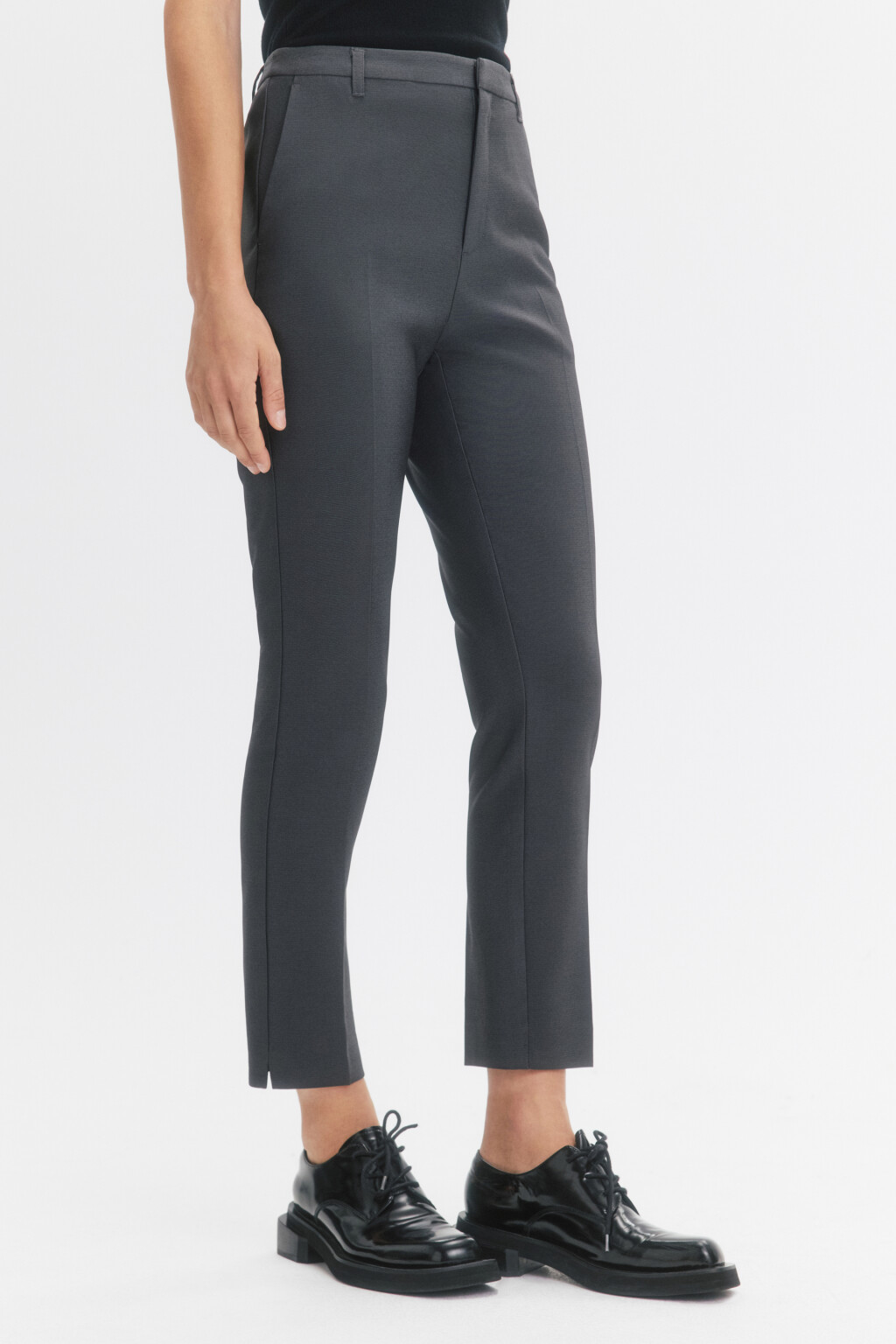 Брюки облегающие с высокой посадкой - цвет серый - 3