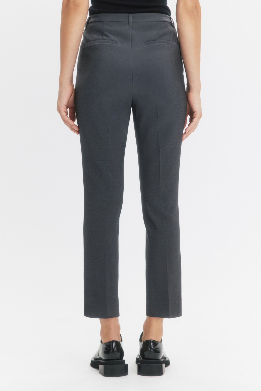 Брюки облегающие с высокой посадкой - цвет серый - 4