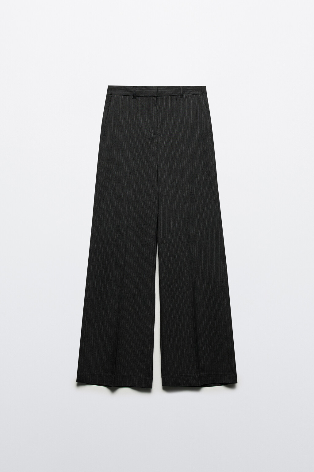 Брюки прямые костюмные в полоску - цвет серый - 8