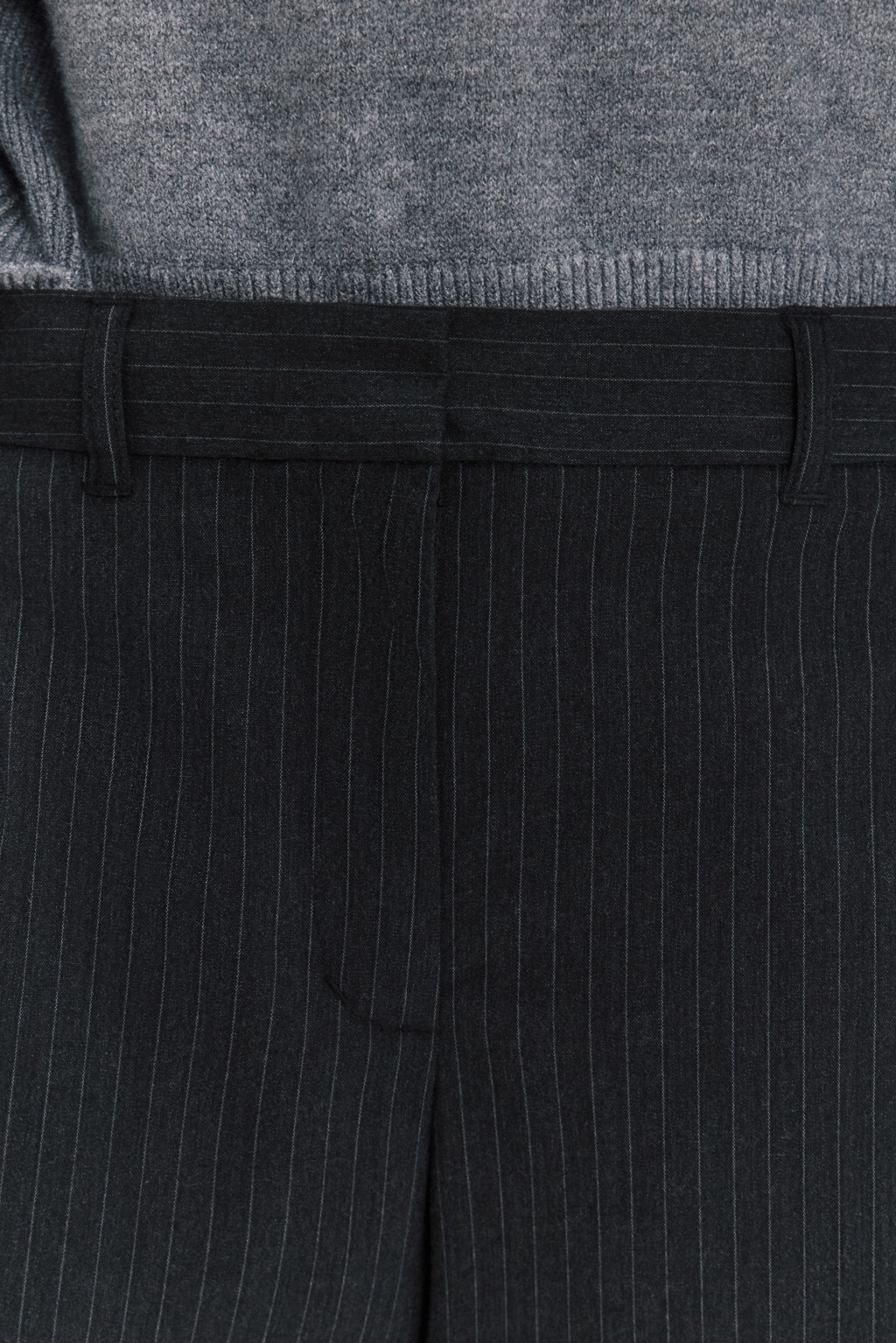 Брюки прямые костюмные в полоску - цвет серый - 6