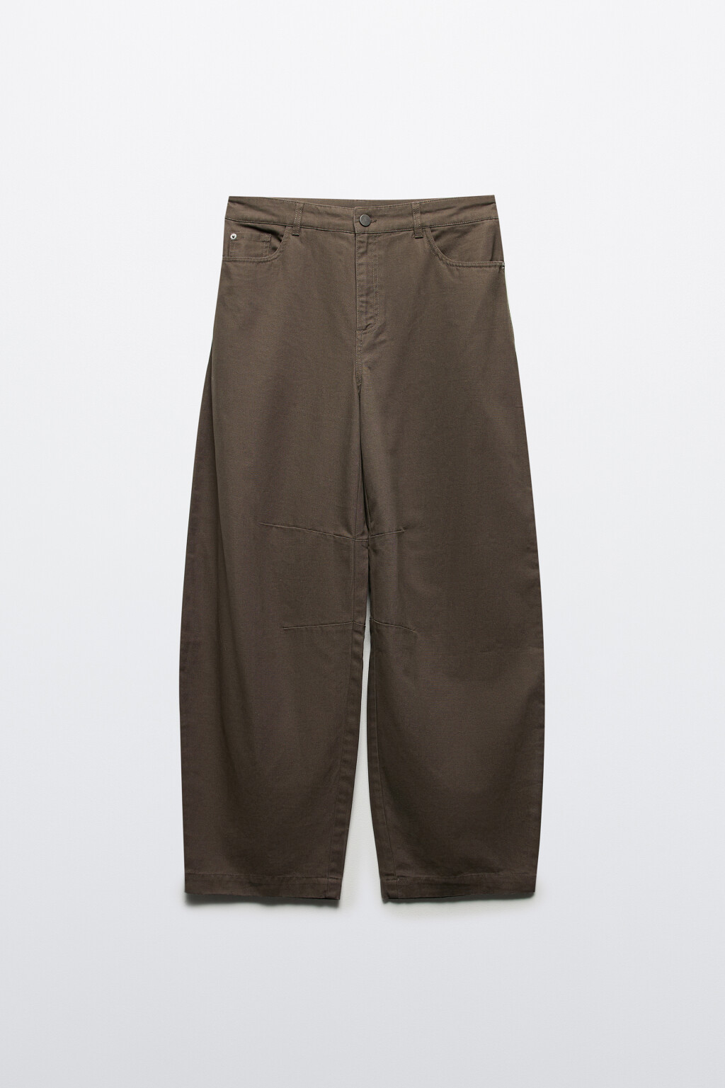 Брюки barrel fit из твиловой ткани - цвет зеленый - 8