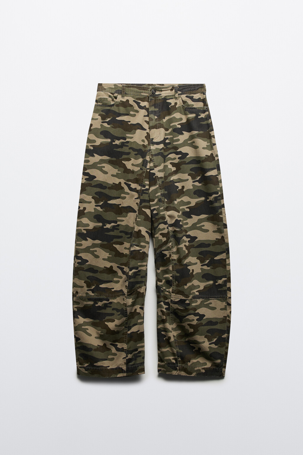 Брюки-бананы широкие с принтом в стиле милитари - цвет зеленый - 10