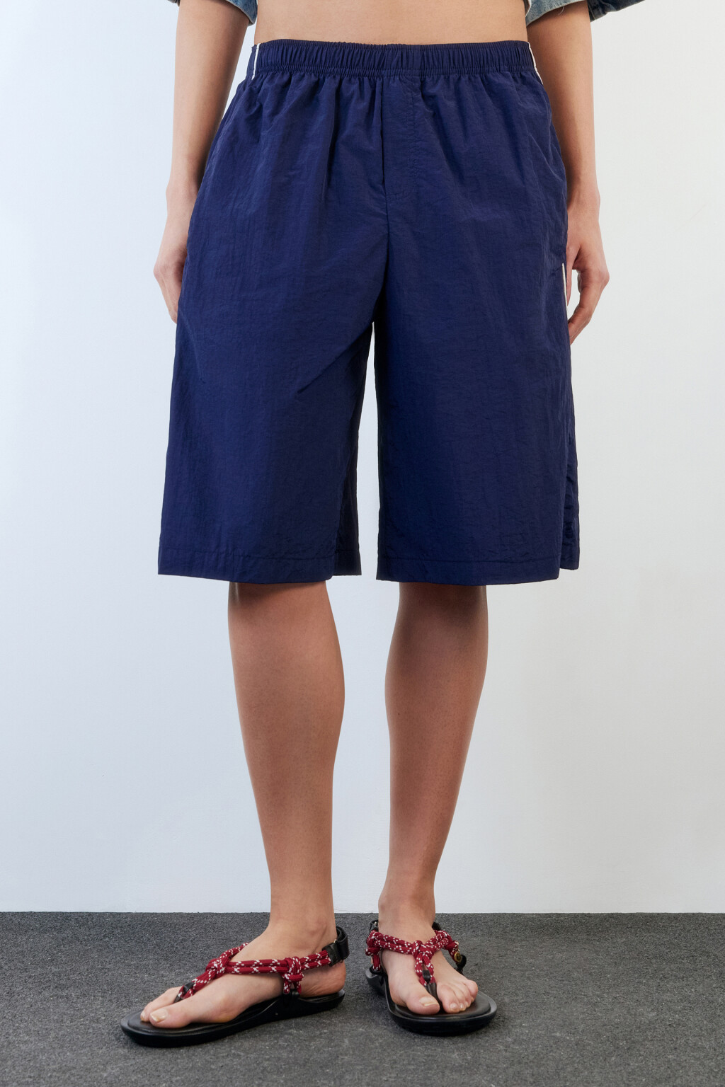 Шорты спортивные с лампасами - цвет синий - 3