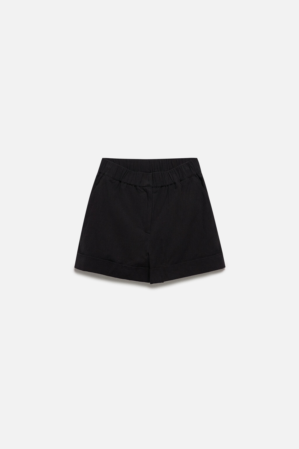 Шорты хлопковые с резинкой на поясе - цвет черный - 9