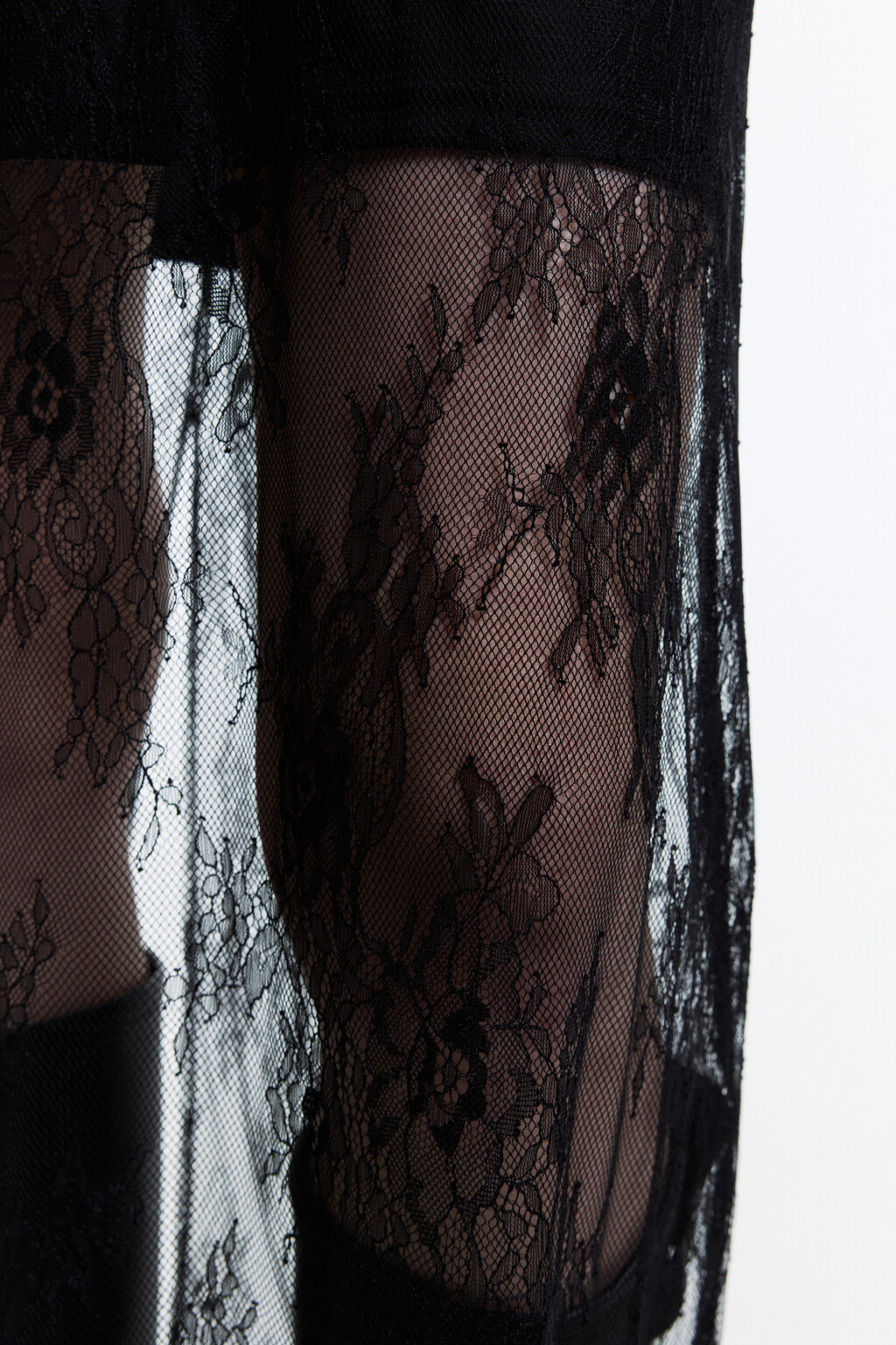 Юбка макси кружевная с короткой подкладкой - цвет черный - 7