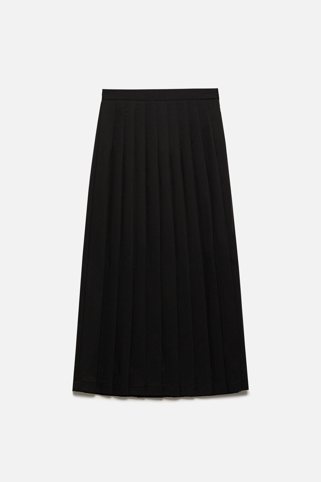 Юбка-трапеция миди плиссированная - цвет черный - 10