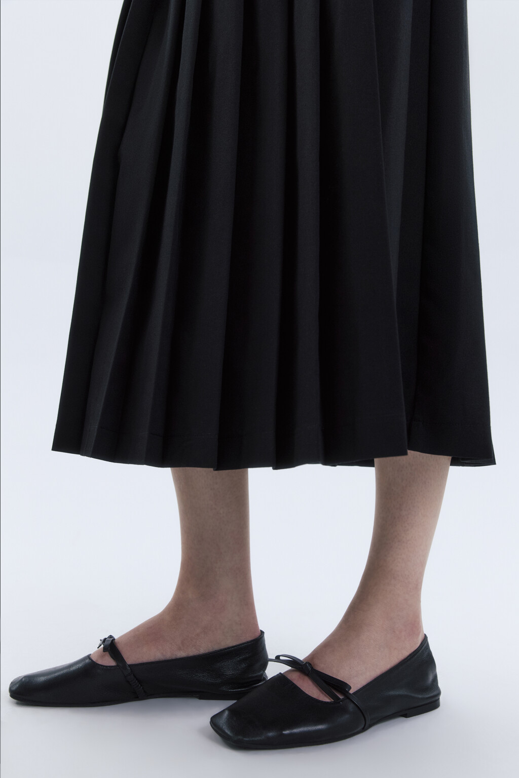 Юбка-трапеция миди плиссированная - цвет черный - 7