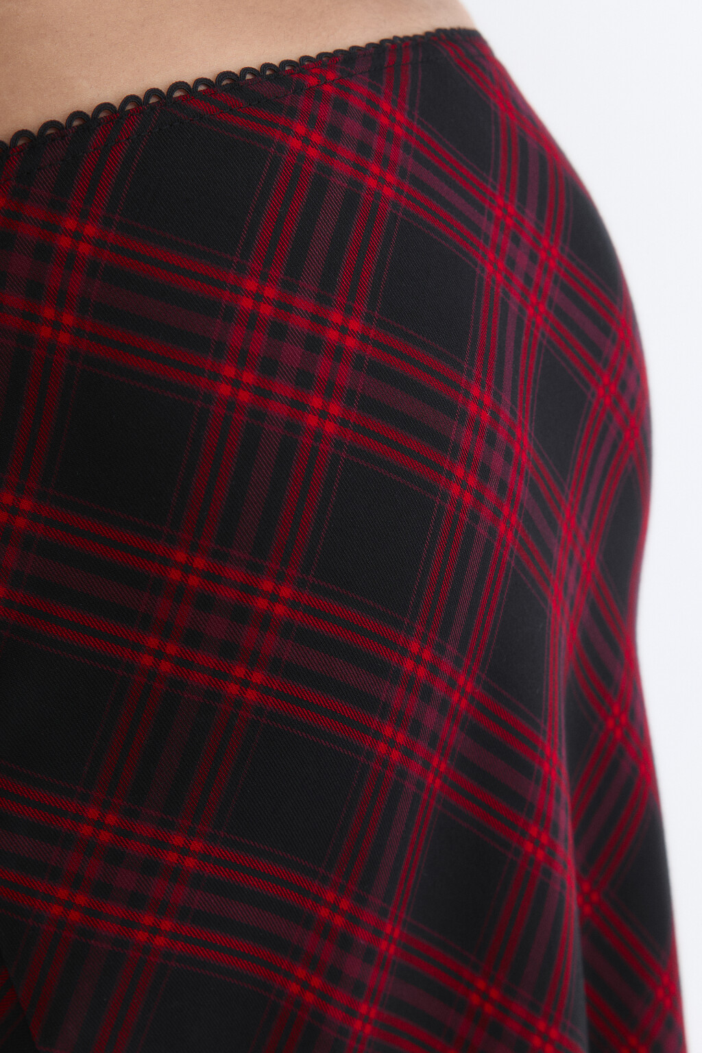 Юбка-годе макси вискозная в клетку - цвет красный - 7