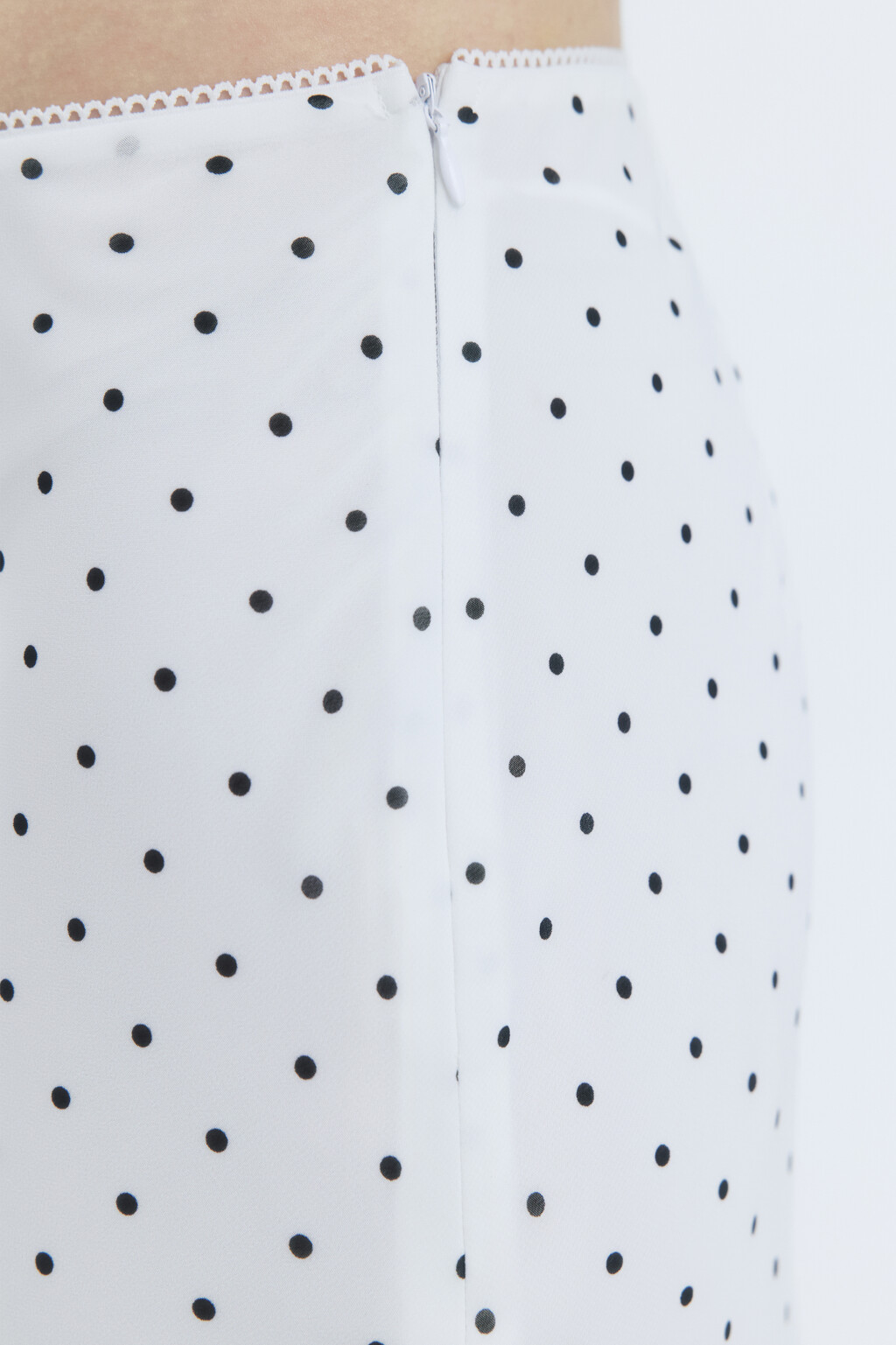 Юбка миди шифоновая с принтом в горошек - цвет белый - 6