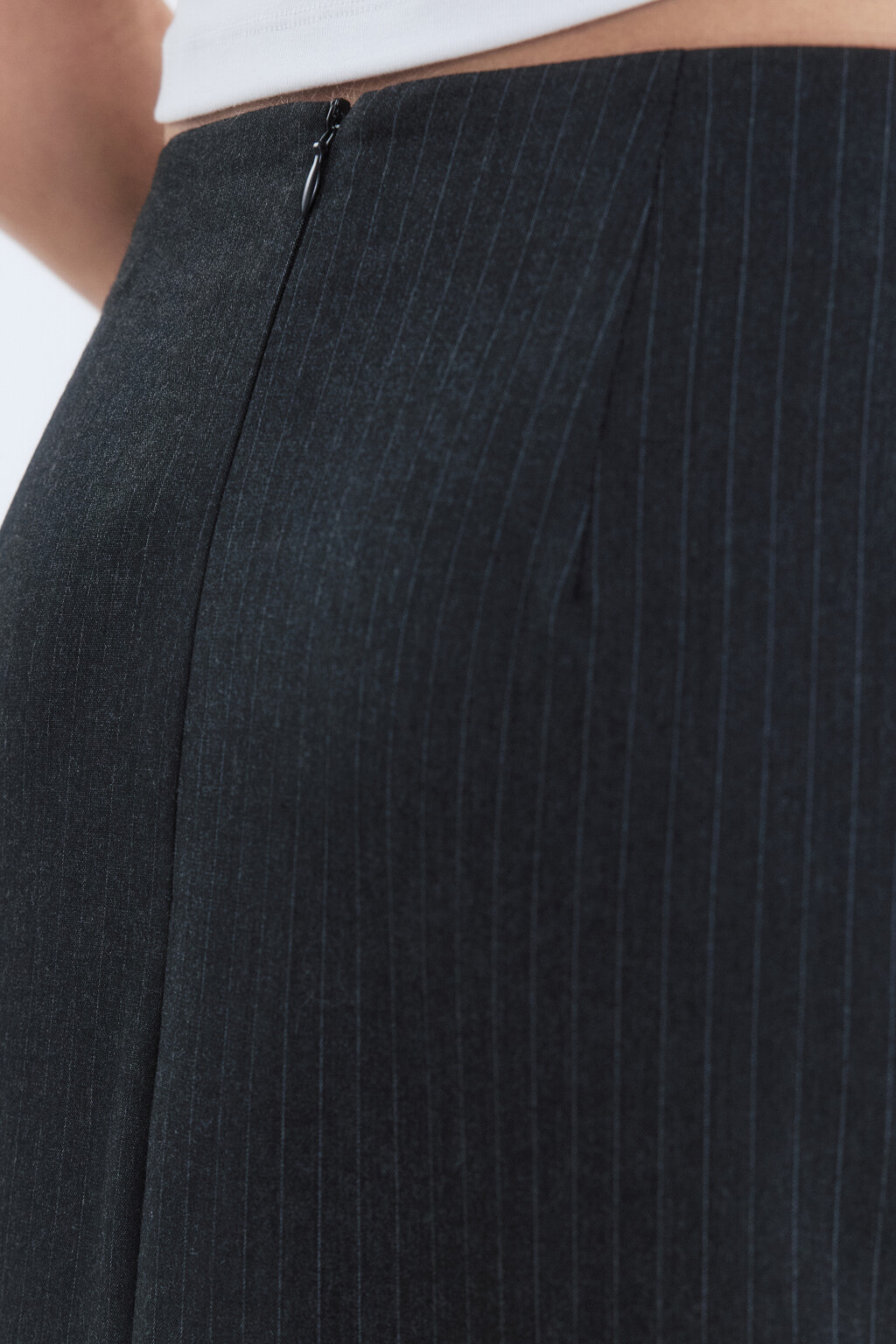 Юбка макси прямая костюмная в полоску - цвет серый - 6