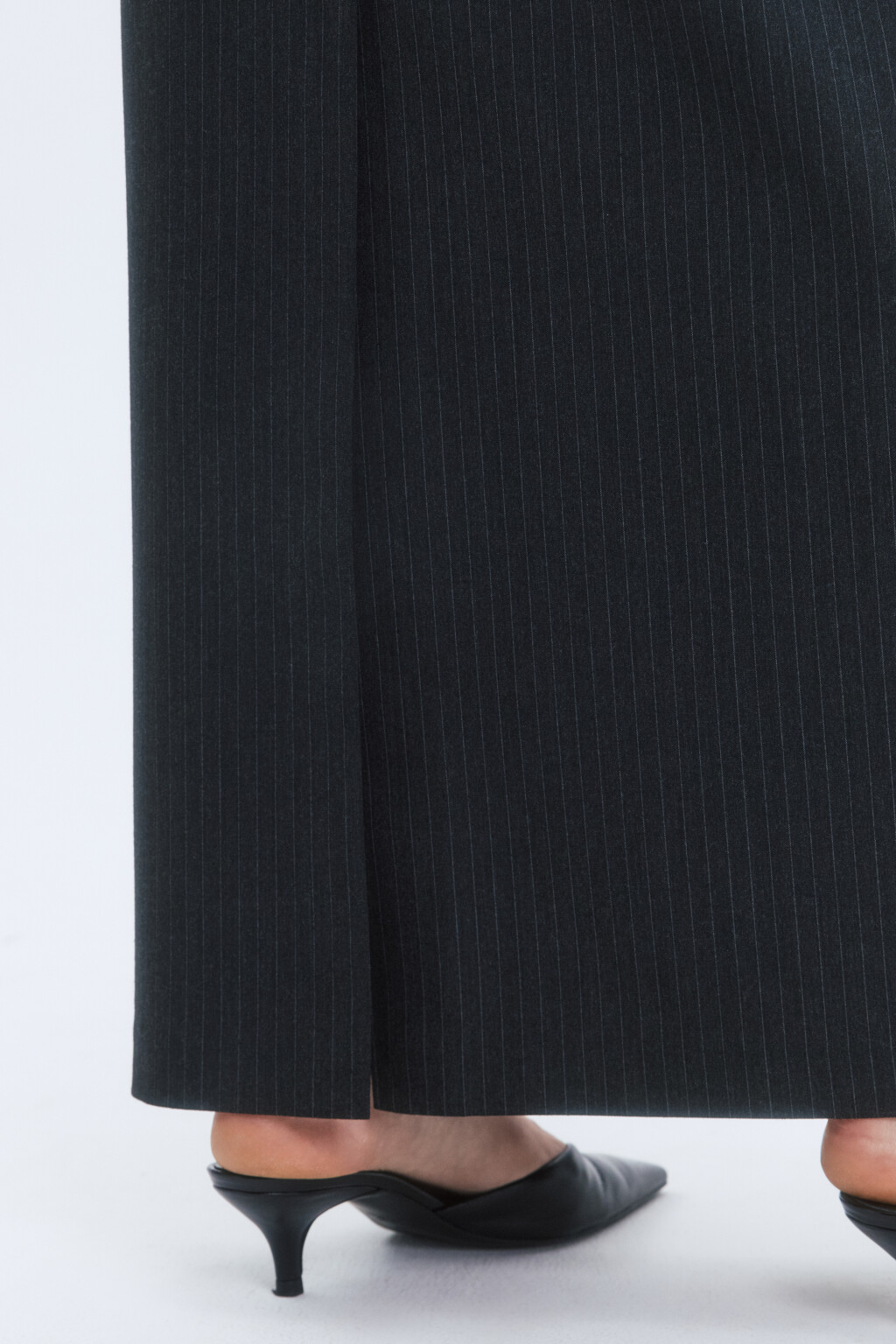 Юбка макси прямая костюмная в полоску - цвет серый - 7