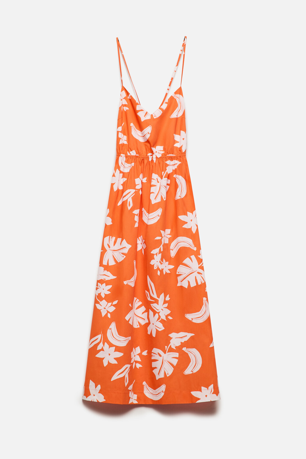 Платье-сарафан на тонких бретельках с принтом - цвет красный - 10