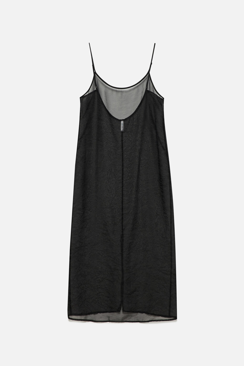 Платье миди прозрачное на тонких бретельках - цвет черный - 11