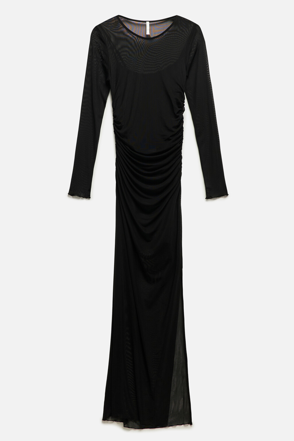 Платье макси сетчатое с подкладкой-майкой - цвет черный - 8
