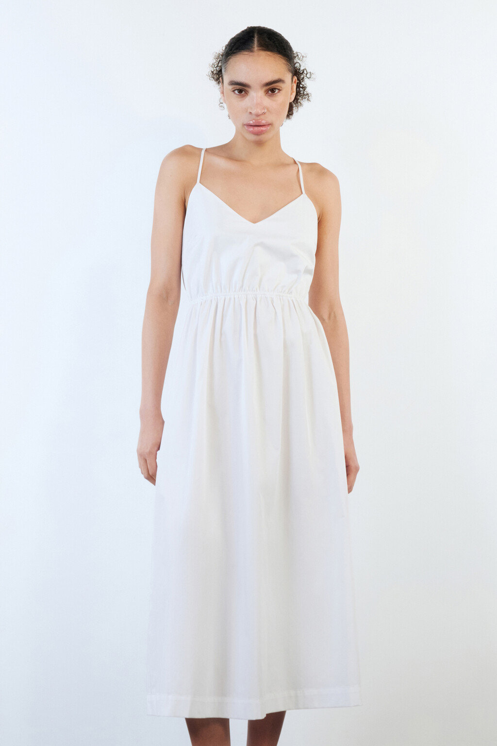 Платье-сарафан миди с открытой спиной - цвет белый - 9