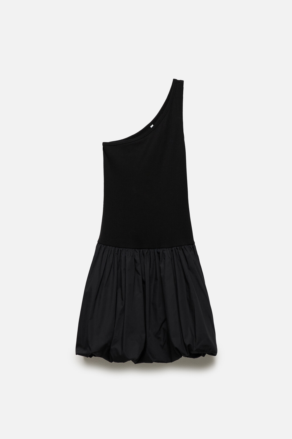 Платье мини с облегающим верхом и юбкой-баллон - цвет черный - 8