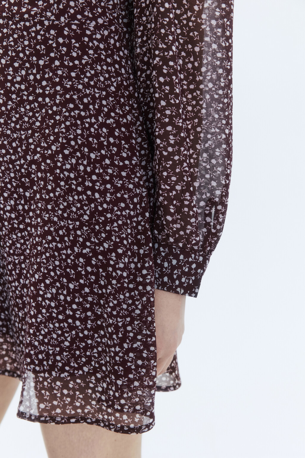 Платье мини шифоновое с белым воротничком - цвет мультиколор - 8