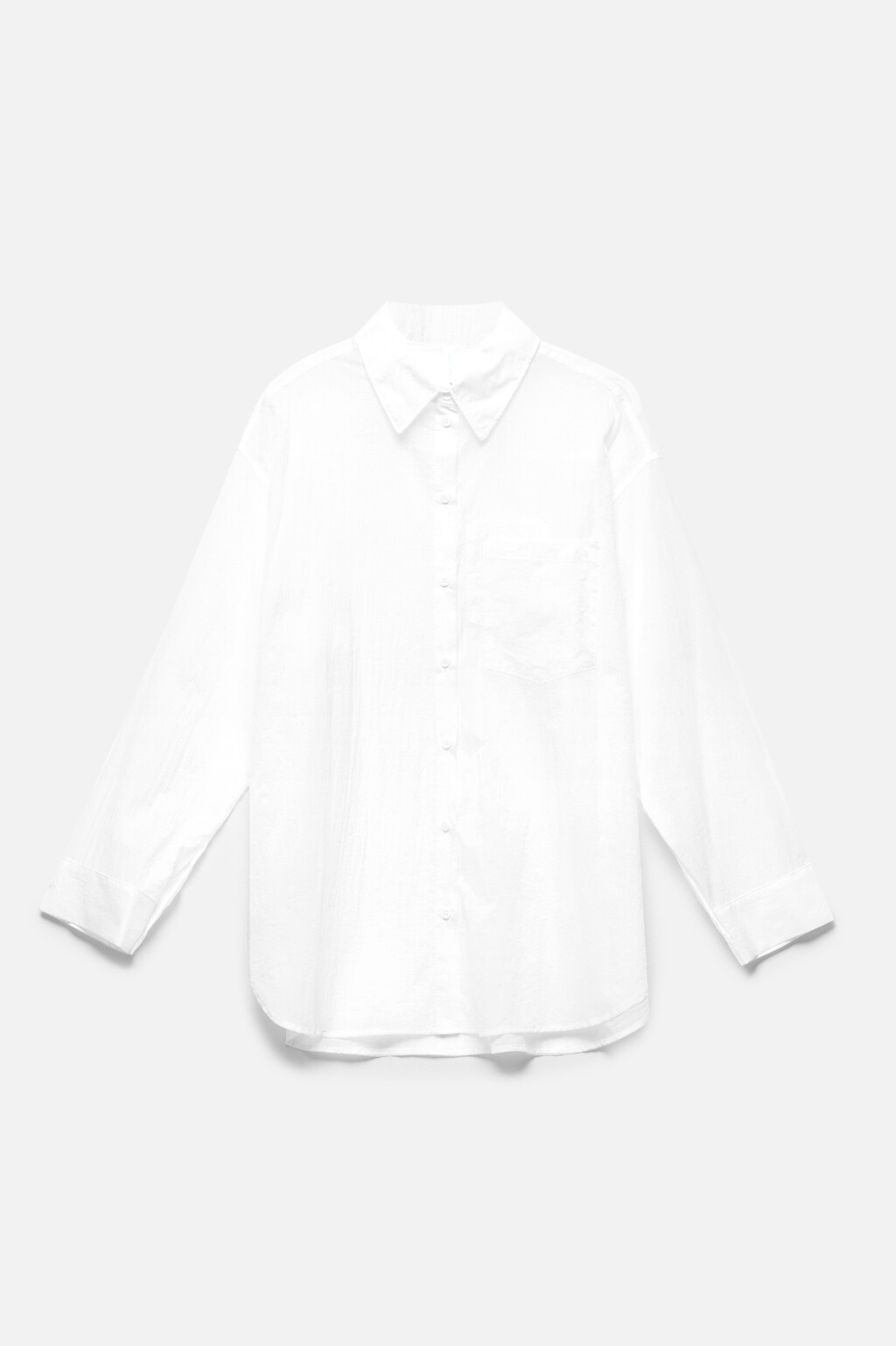 Рубашка oversize из полупрозрачной ткани - цвет белый - 8