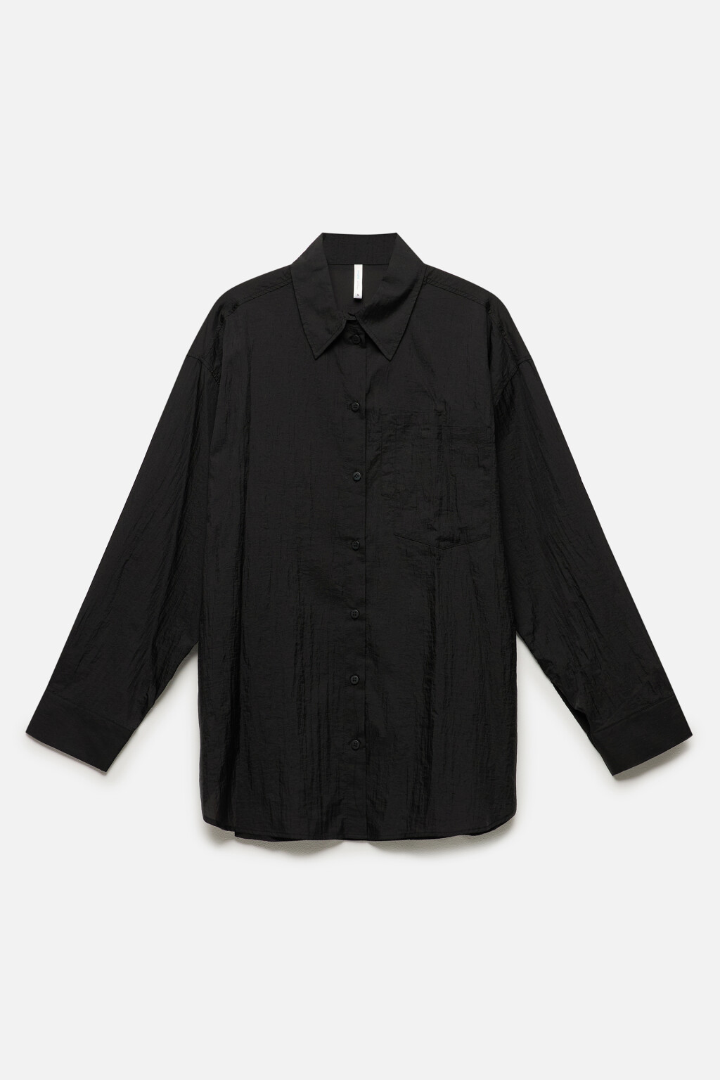 Рубашка oversize из полупрозрачной ткани - цвет черный - 8