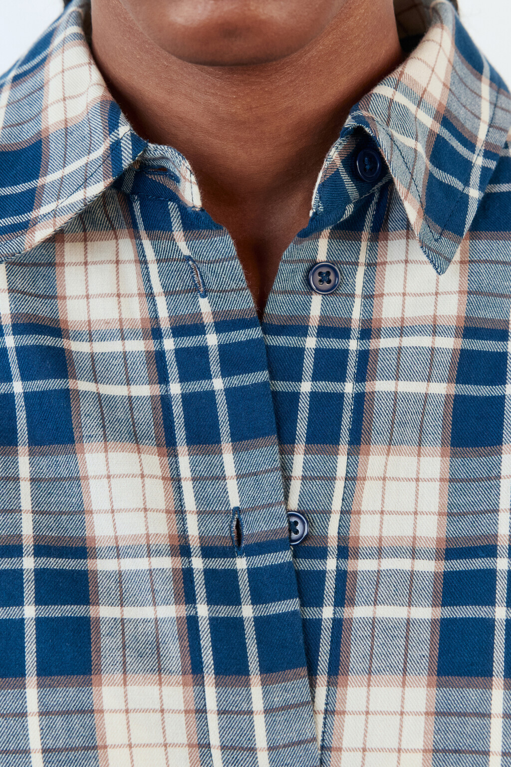 Рубашка oversize хлопковая в клетку - цвет синий - 7
