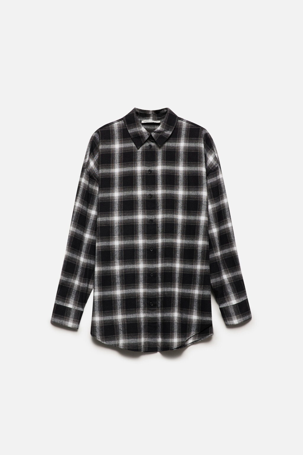 Рубашка oversize хлопковая в клетку - цвет черный - 8