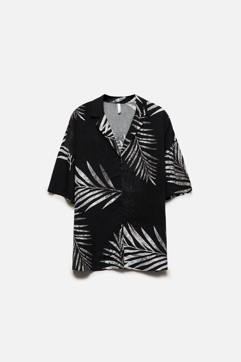 Блузка-рубашка вискозная с гавайским принтом - цвет черный - 9