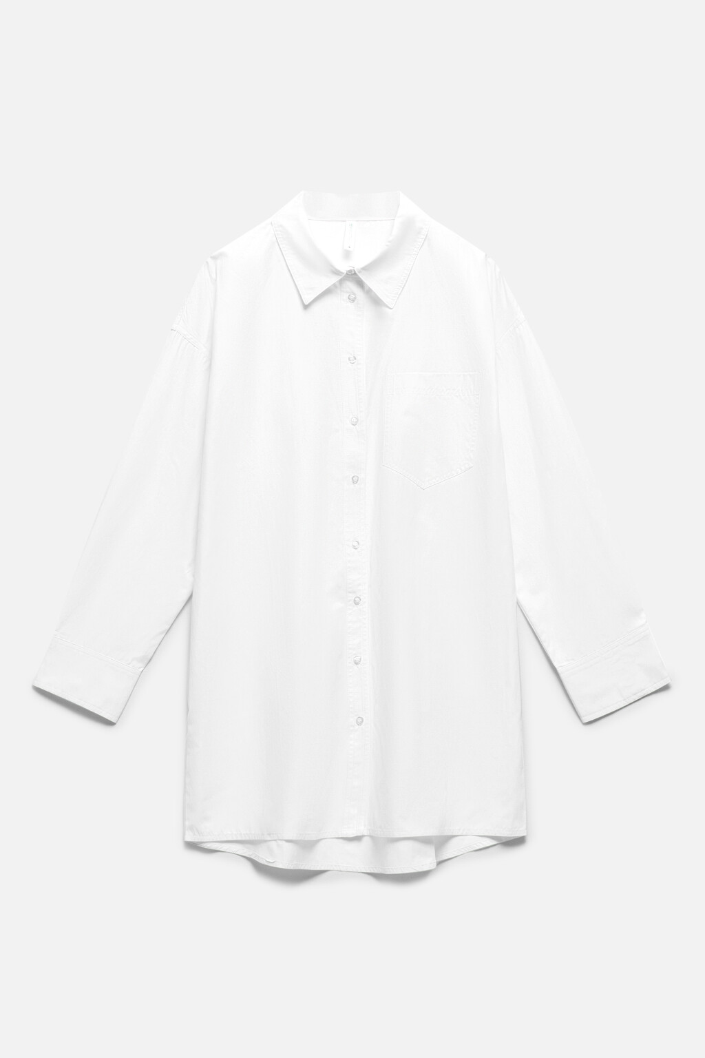 Рубашка oversize удлиненная с нагрудным карманом - цвет белый - 9