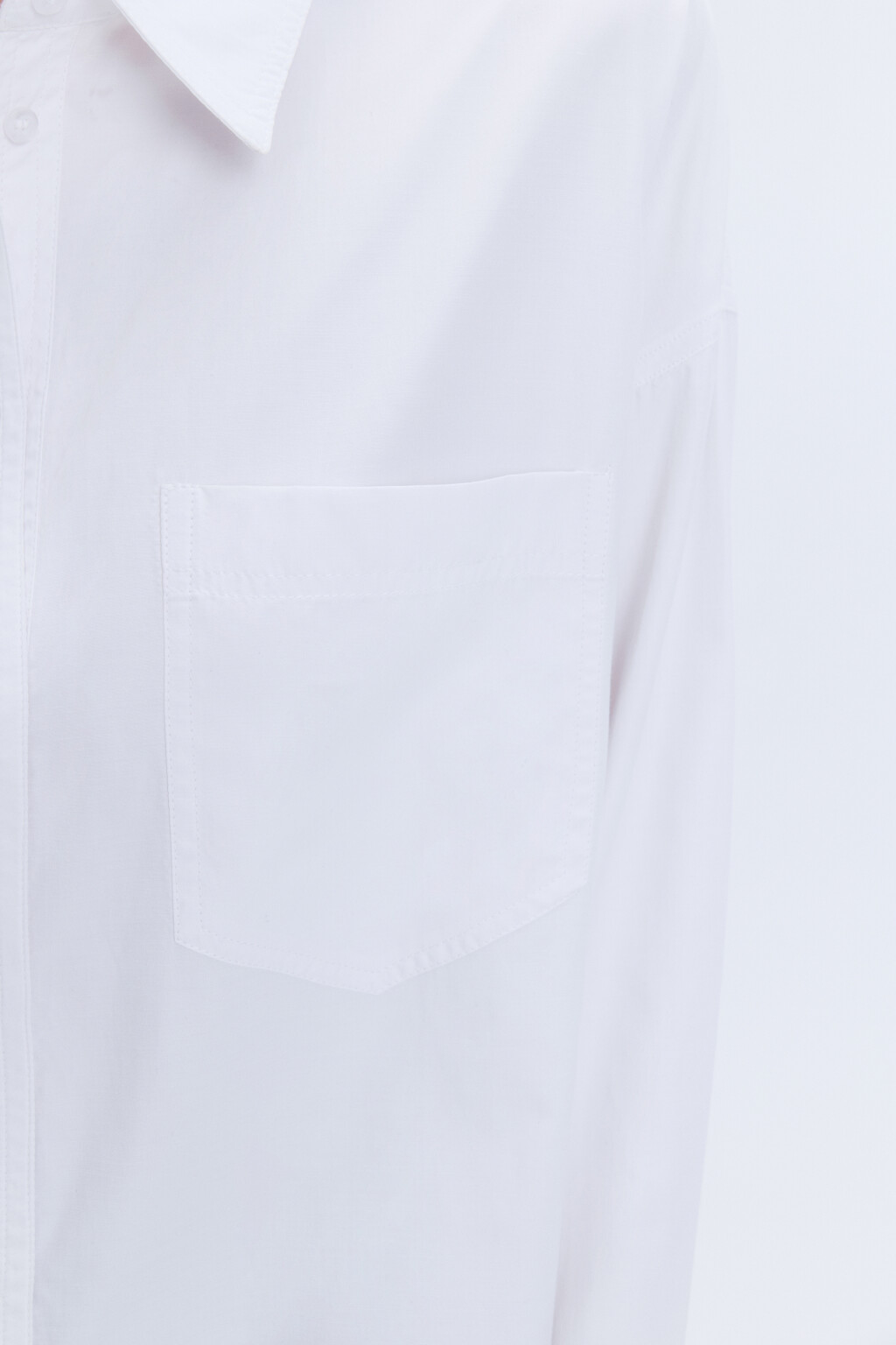 Рубашка oversize удлиненная с нагрудным карманом - цвет белый - 7