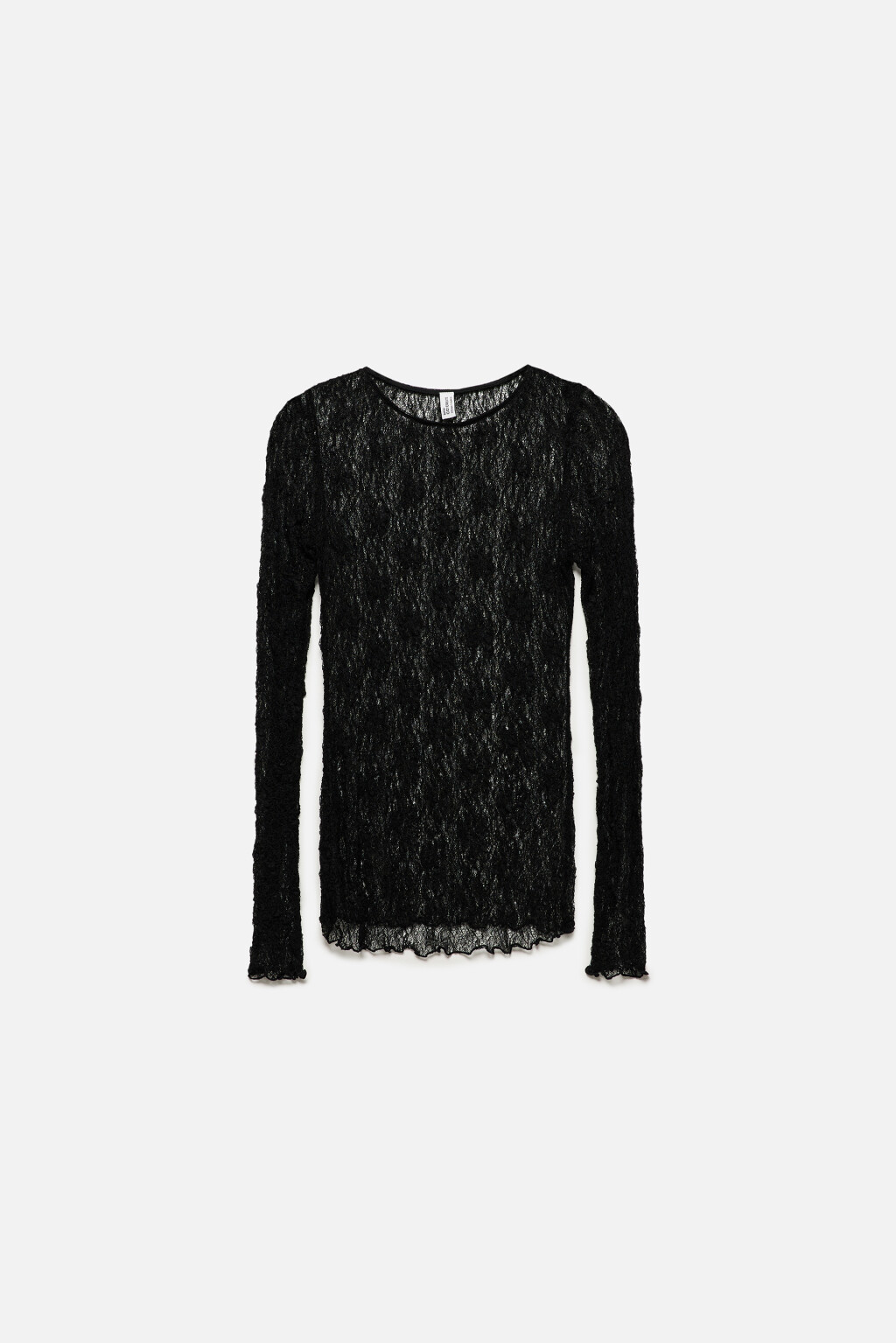 Лонгслив облегающий из кружева - цвет черный - 10