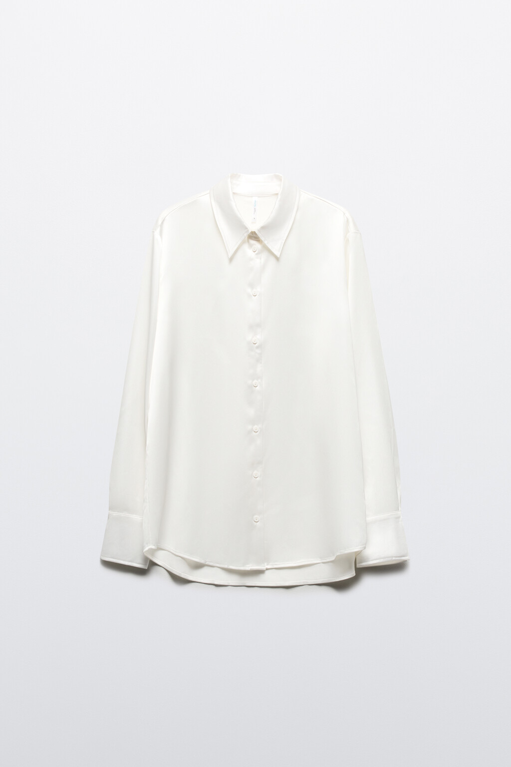 Блузка атласная с длинными рукавами - цвет белый - 9