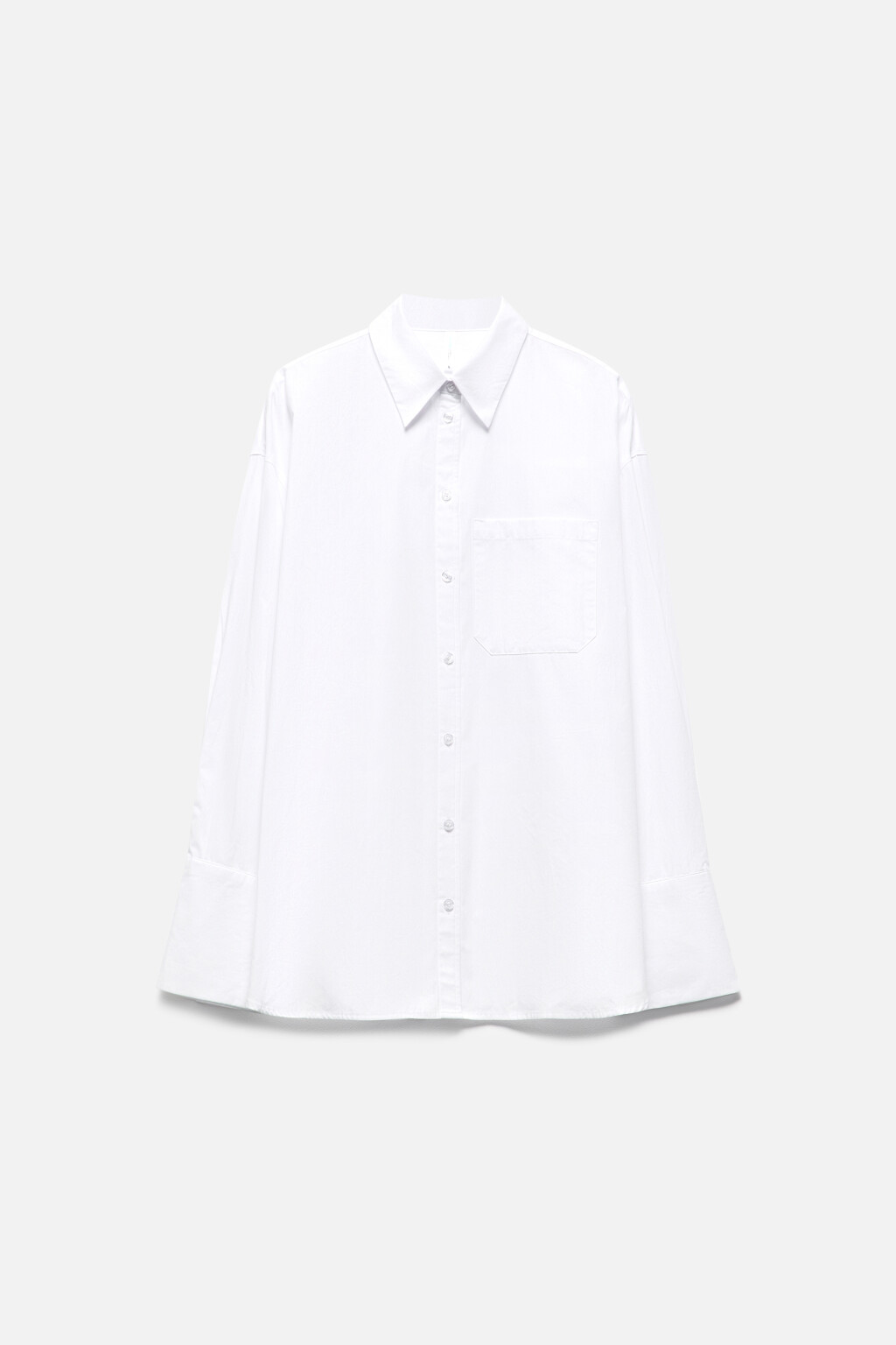 Рубашка oversize хлопковая с широкими манжетами - цвет белый - 8