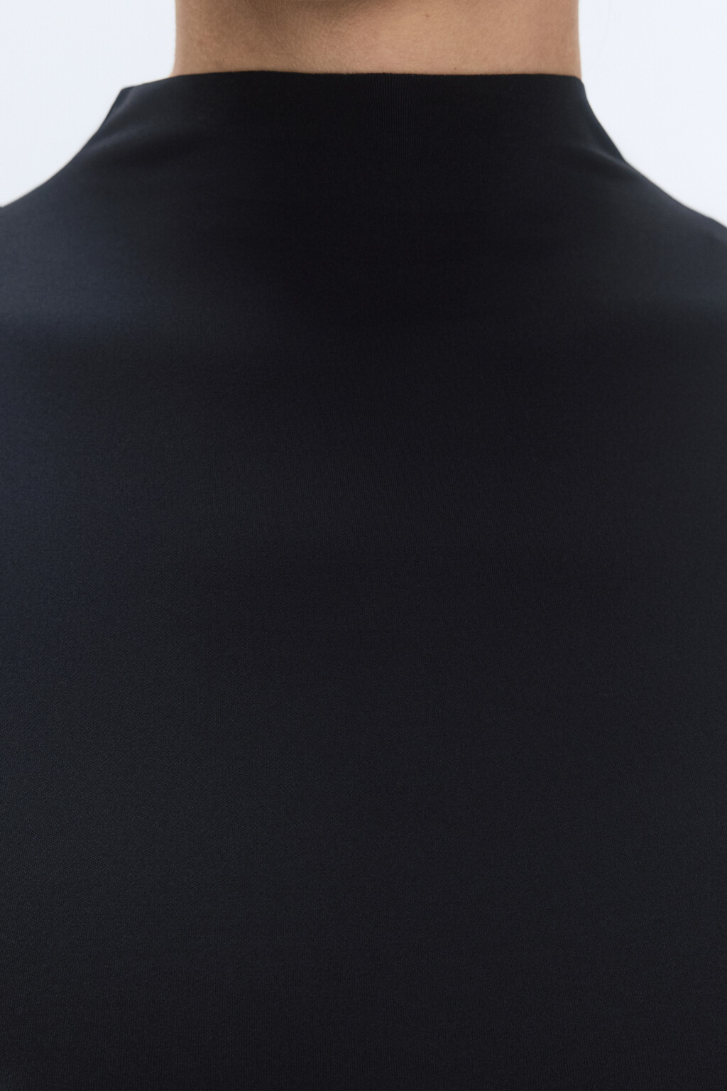 Блузка-боди облегающая с воротником-стойкой - цвет черный - 6