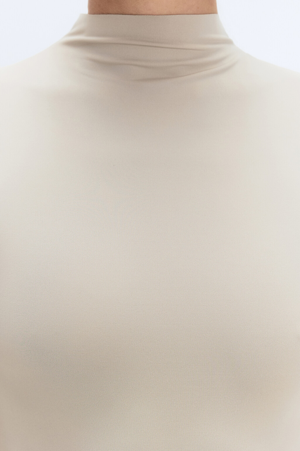 Блузка-боди облегающая с воротником-стойкой - цвет коричневый - 6