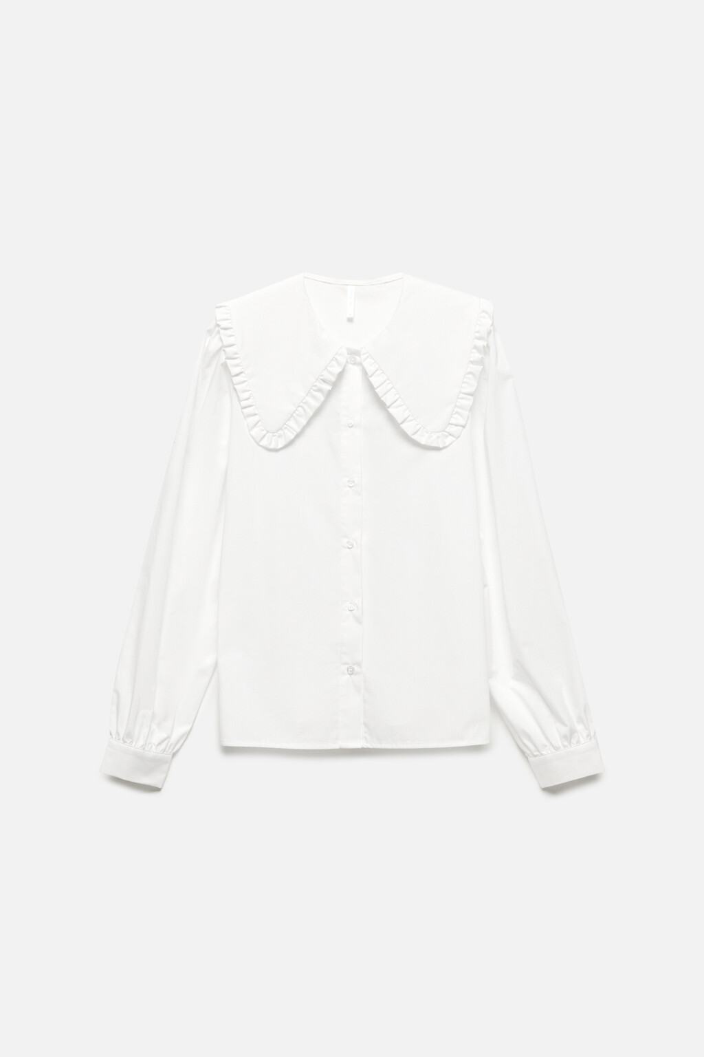 Блузка с широким воротником и оборками - цвет белый - 9