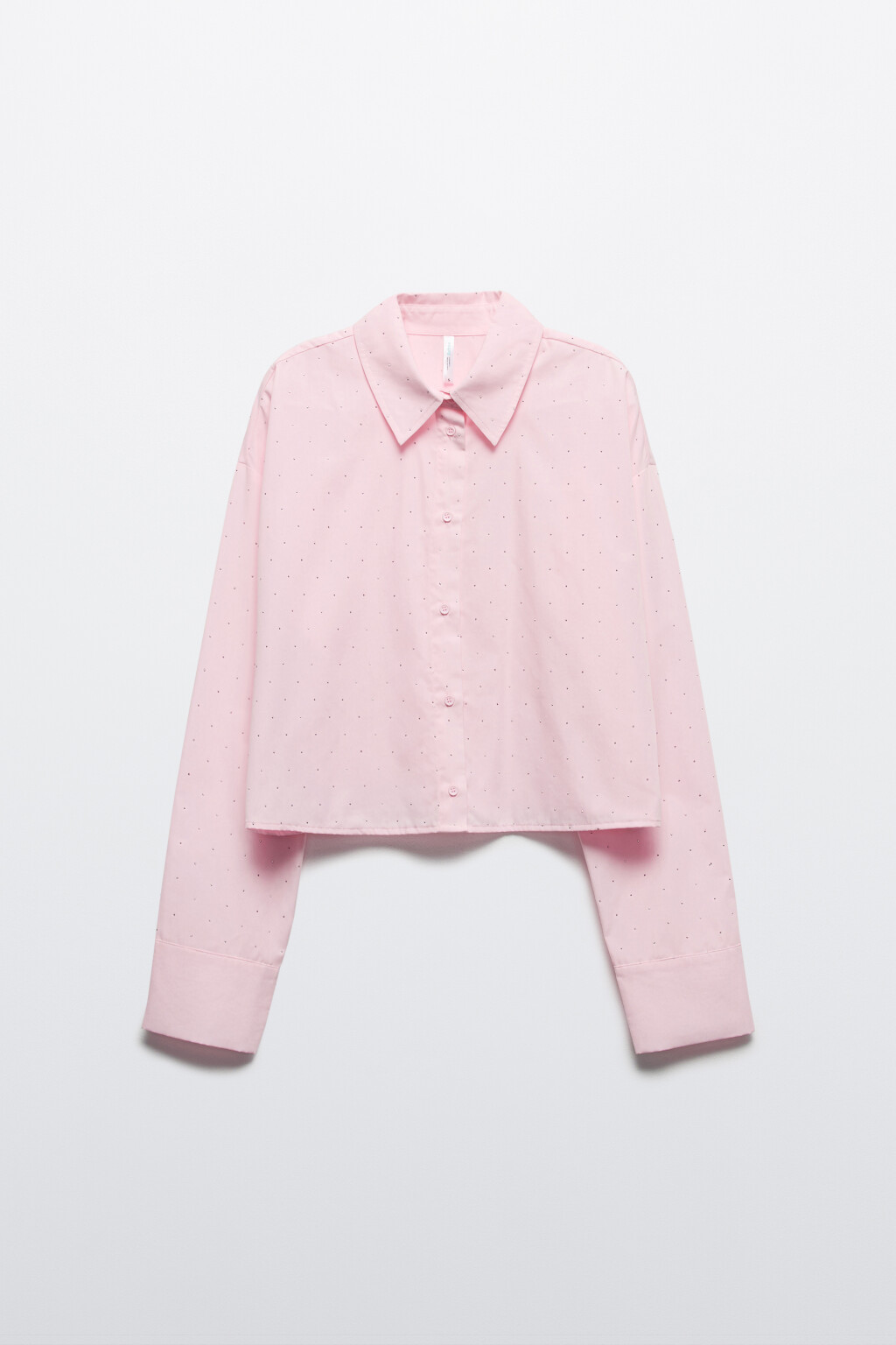 Блузка прямая с металлическими стразами - цвет розовый - 9